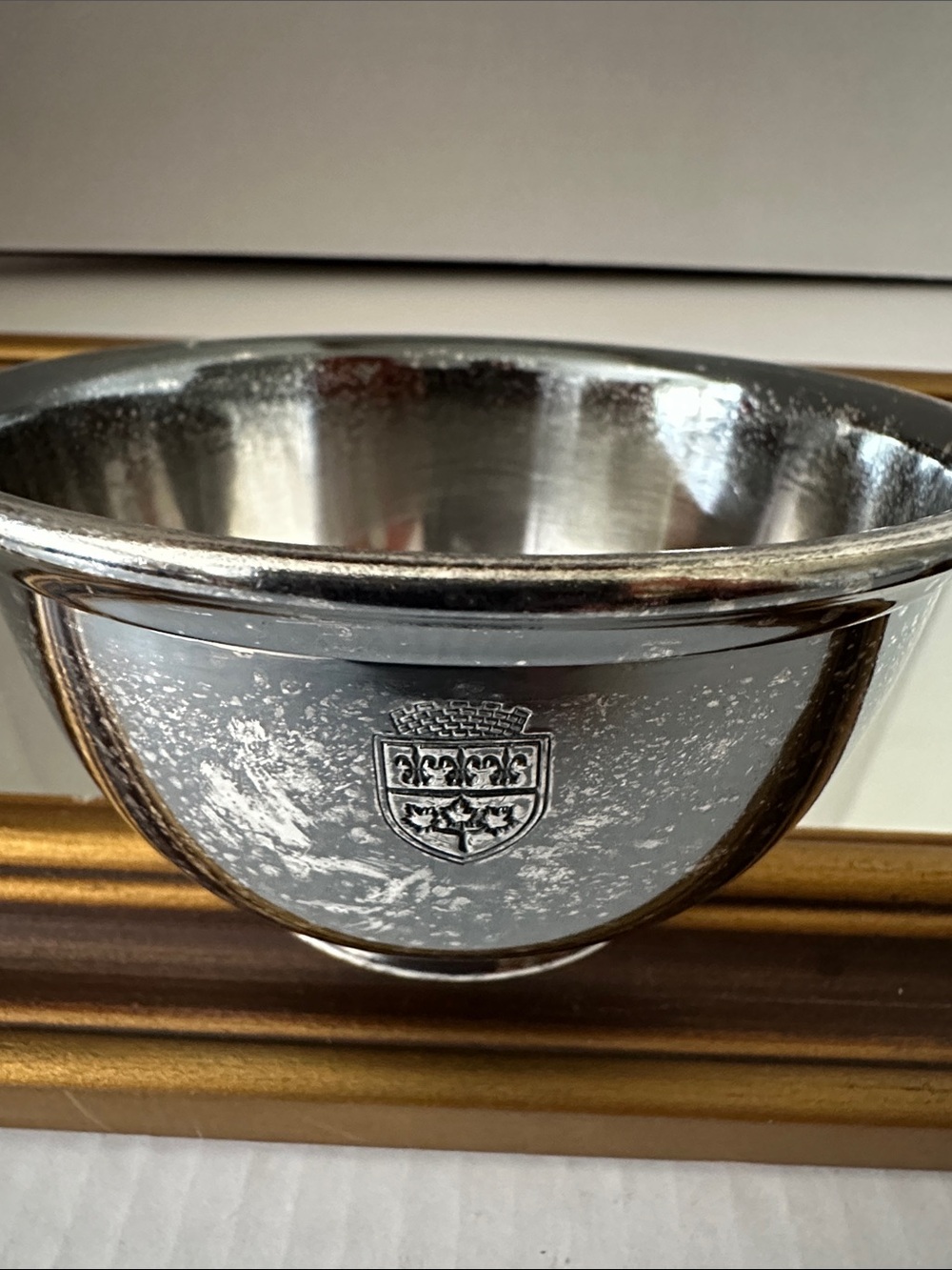 Vintage Silver Plate Bowl with Crest Emblem
